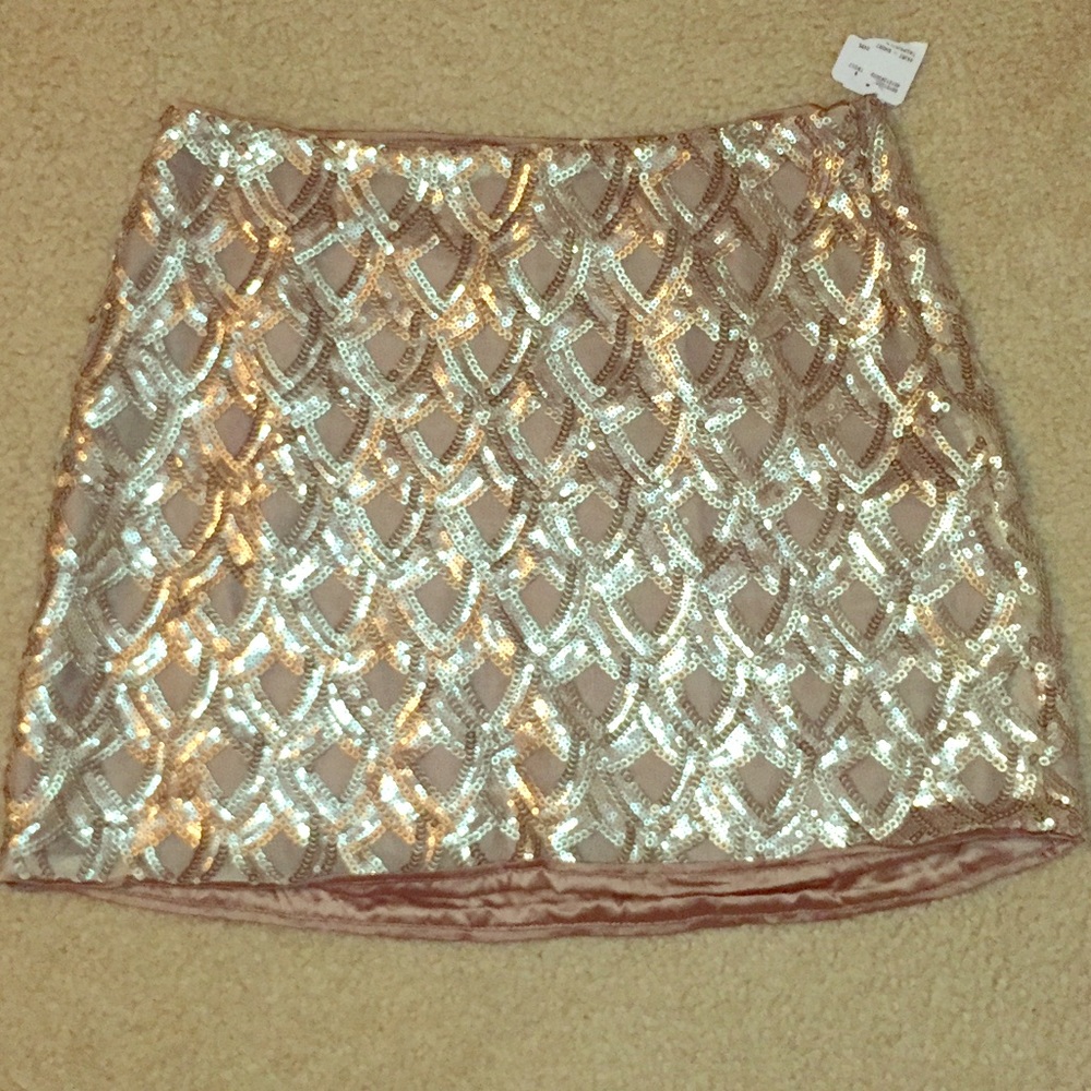 Gold sequin skirt